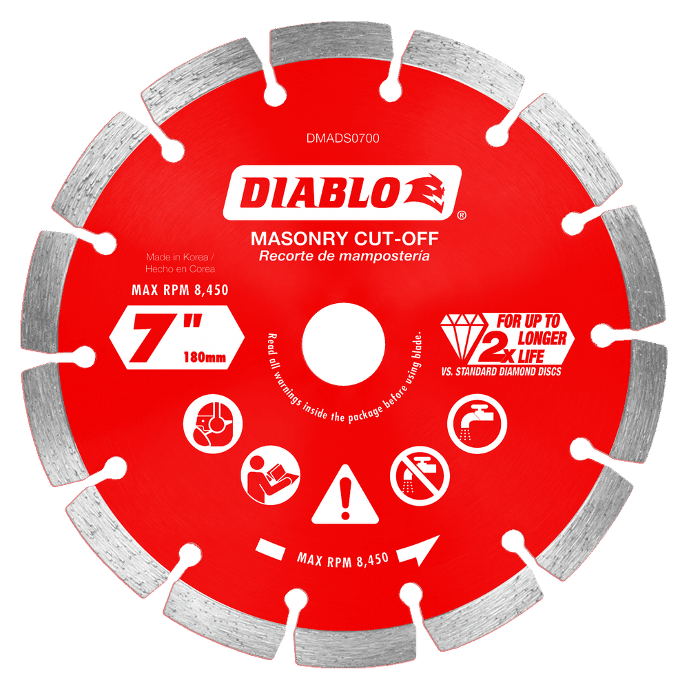 DIABLO 7" Diamond Segmented Cut-Off Discs For Masonry