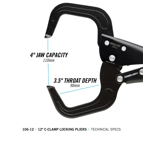 CHANNELLOCK 12" C-Clamp Locking Pliers