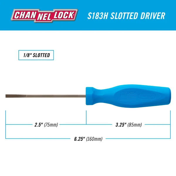 CHANNELLOCK Slotted 1/8" x 3" Screwdriver