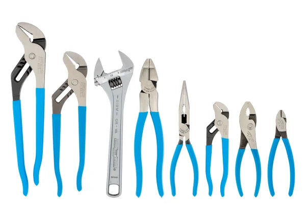 CHANNELLOCK 8PC Straight Jaw Pliers Set with Wrench