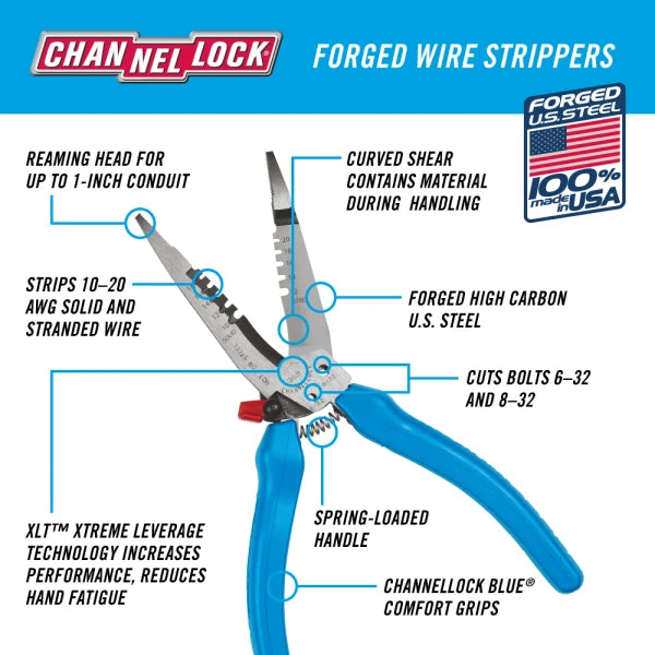 CHANNELLOCK 7.5" Forged Wire Stripper