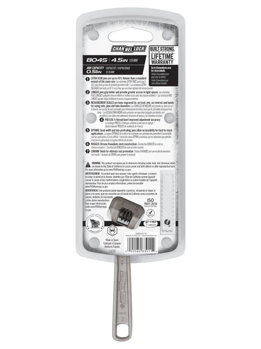 CHANNELLOCK 4" Adjustable Wrench