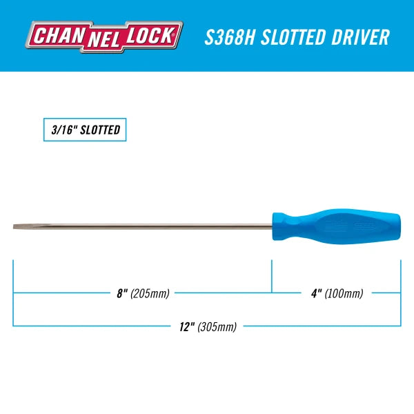 CHANNELLOCK Slotted 3/16" x 8" Screwdriver