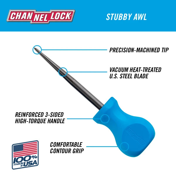 CHANNELLOCK Pick Scratch Awl x 3" Stubby Screwdriver