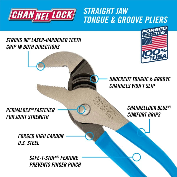 CHANNELLOCK 8" Tongue & Groove Pliers
