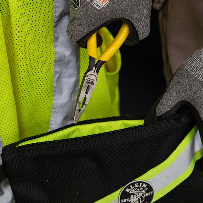 KLEIN TOOLS 7" Long Nose High Leverage Side Cutting/Connector Crimping Pliers