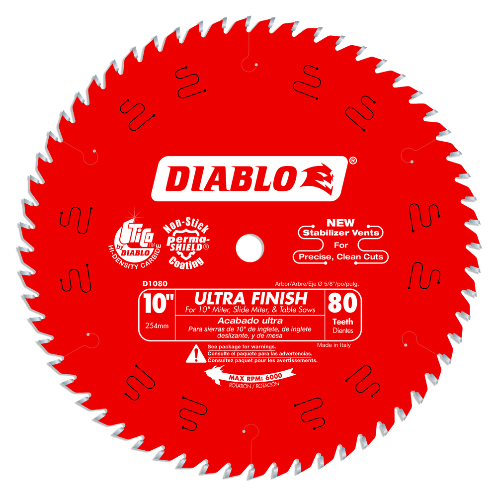 DIABLO 10" X 80 Tooth Ultra Finish Saw Blade