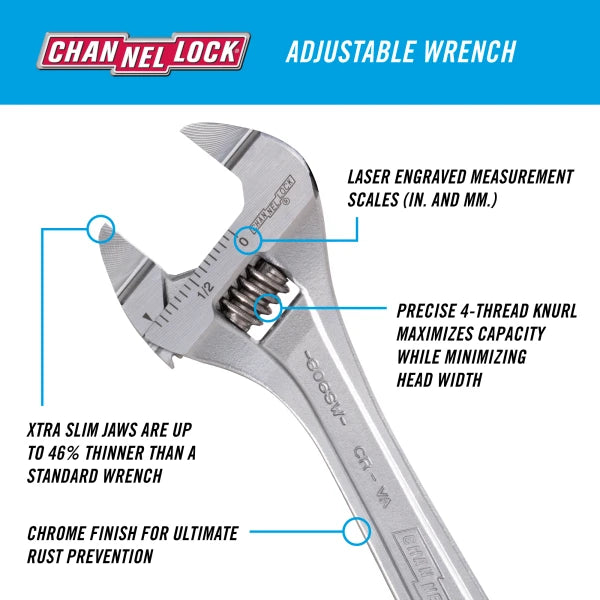 CHANNELLOCK 6" Adjustable Wrench