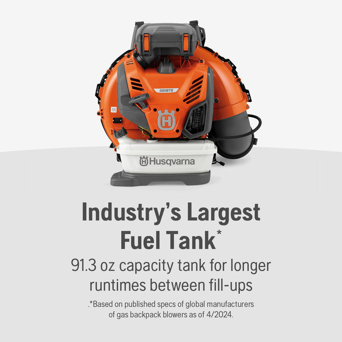 Husqvarna 590BTS 79-cc 1,245-CFM 216-MPH Professional Gas Backpack Leaf Blower 970551002