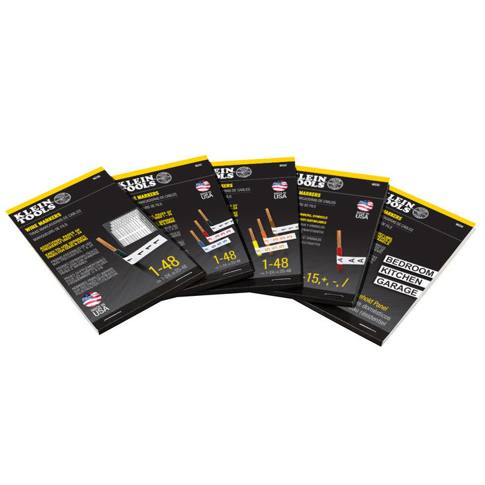 KLEIN TOOLS Wire Marker Book, 277/480V Brown, Orange, Yellow 1-48