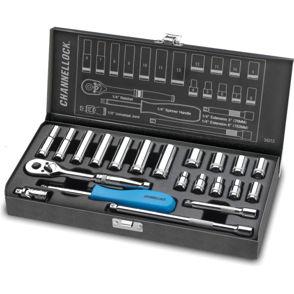 CHANNELLOCK 21pc 14/" DR Metric Set