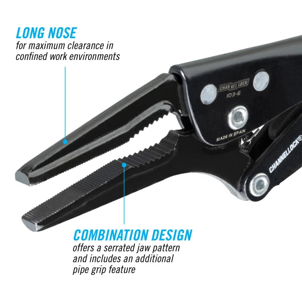 CHANNELLOCK 6" Long Nose Locking Pliers