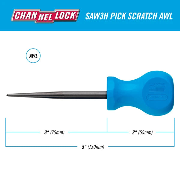 CHANNELLOCK Pick Scratch Awl x 3" Stubby Screwdriver