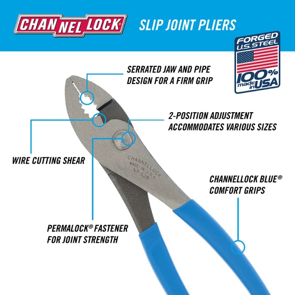 CHANNELLOCK 8" Slip Joint Plier