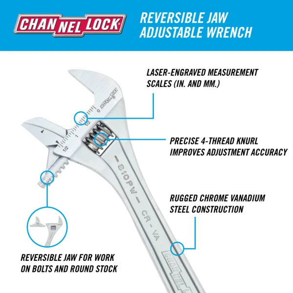 CHANNELLOCK 10" Adjustable Wrench