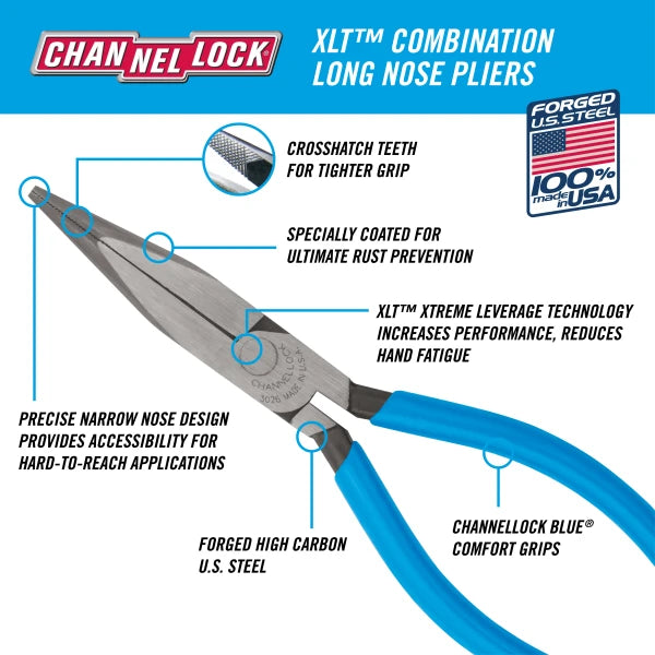 CHANNELLOCK 6" HL Long Nose Plier