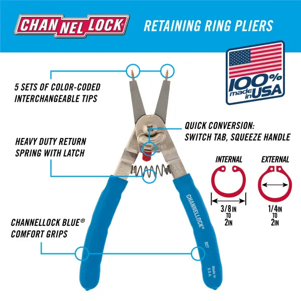 CHANNELLOCK 8" Retaining Ring Plier