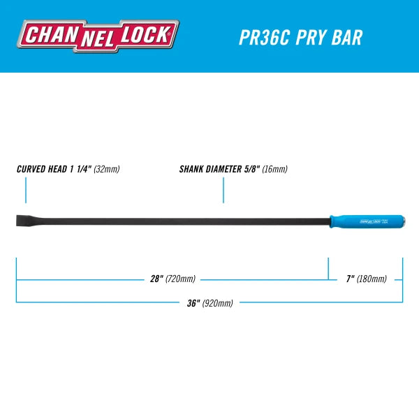 CHANNELLOCK 36-inch Pry Bar, 5/8" x 28"