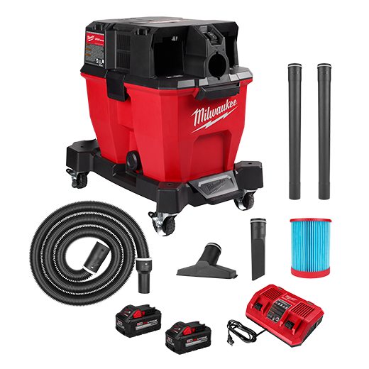 MILWAUKEE M18 FUEL™ Kit de aspiradora en seco/húmedo de doble batería de 9 galones