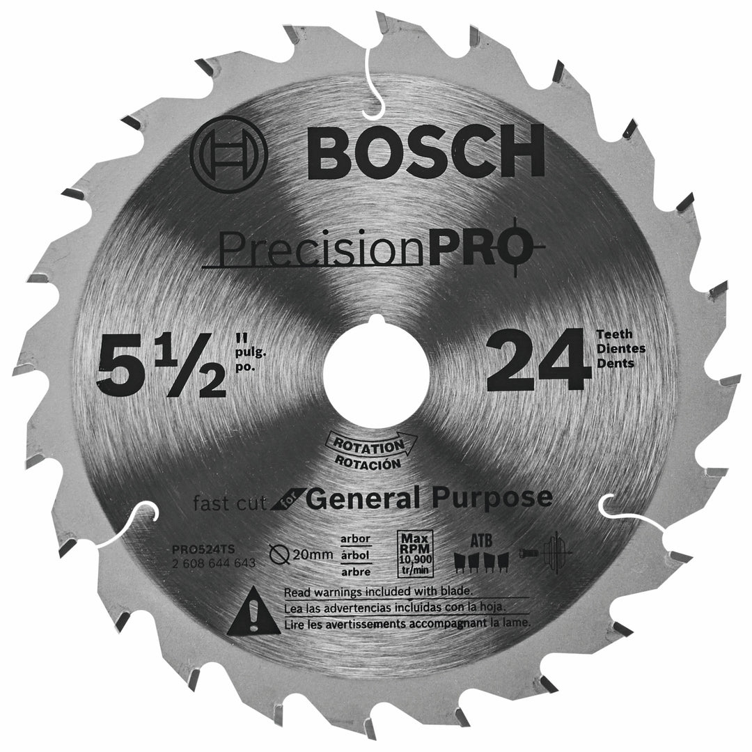 BOSCH 5-1/2" 24-Tooth Precision Pro Series Track Saw Blade