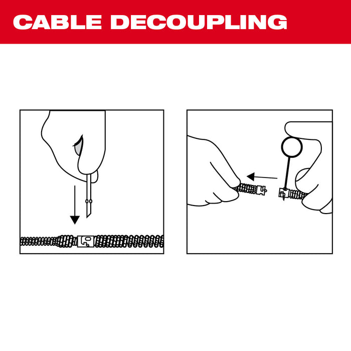 Cable seccional de barrena de embudo MILWAUKEE de 5/8"