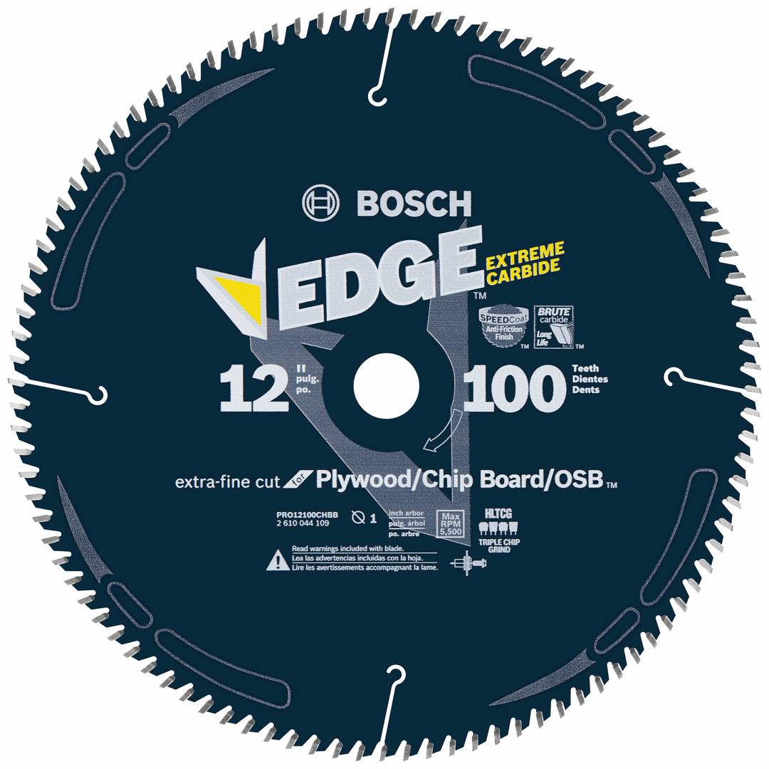 BOSCH 12" 100 Tooth Edge Circular Saw Blade for OSB/Plywood/Plastic