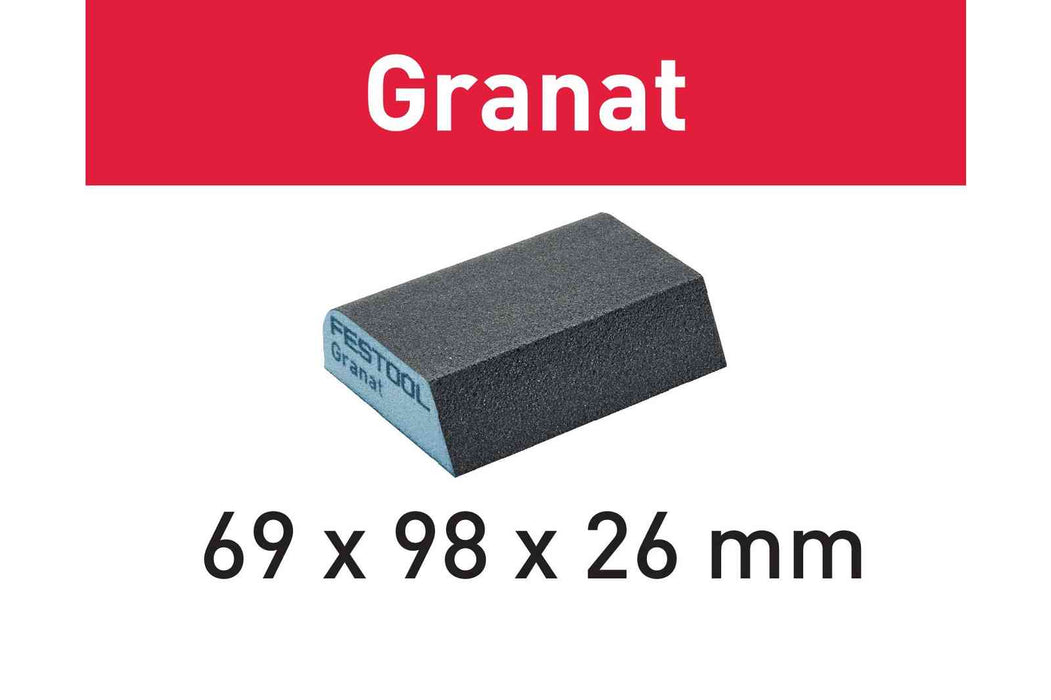 FESTOOL Abrasive Sponge Granat 69 mm X 98 mm X 26 mm 120 CO GR (6 PACK)