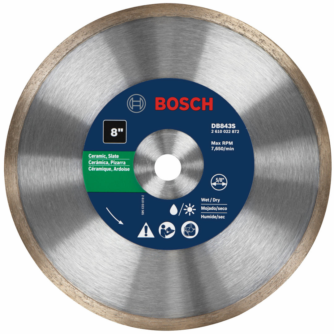 BOSCH 8" Standard Continuous Rim Diamond Blade for Clean Cuts (3 PACK)