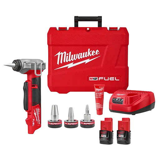 Expansor MILWAUKEE M12 FUEL™ ProPEX® con kit de cabezales expansores RAPID SEAL™ ProPEX® de 1/2"-1"