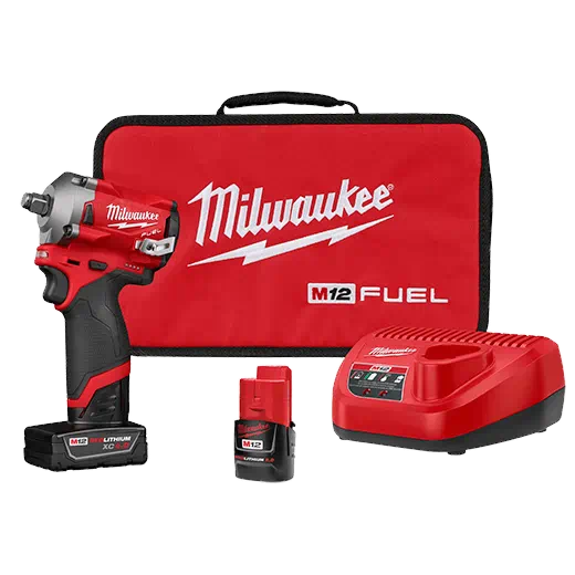 MILWAUKEE M12 FUEL™ Juego de llave de impacto corta de 1/2"