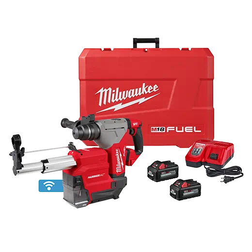 Rotomartillo MILWAUKEE M18 FUEL™ de 1-1/8" SDS PLUS con kit ONE-KEY™ y extractor de polvo exclusivo HAMMERVAC™