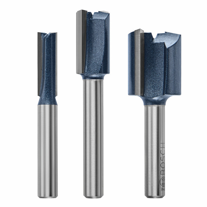 BOSCH 3 pc. Carbide-Tipped Plywood Mortising Router Bit Set