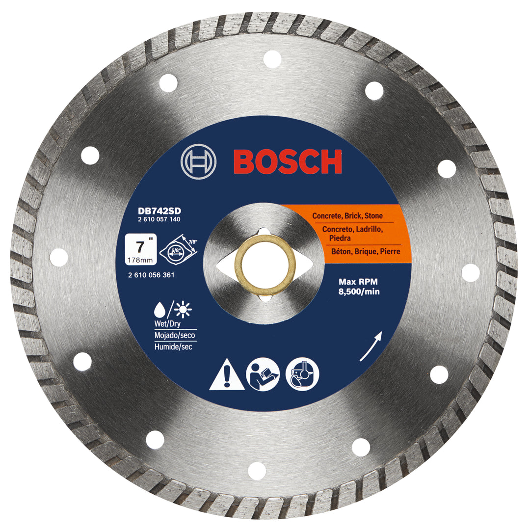 BOSCH 7" Standard Turbo Rim Diamond Blade with DKO for Smooth Cuts (5 PACK)