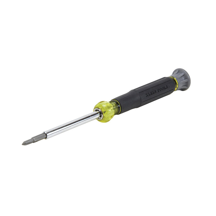 KLEIN TOOLS Multi-Bit Electronics Screwdriver, 4-in-1, Phillips, Slotted Bits