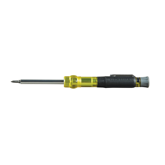 KLEIN TOOLS HVAC Pocket Screwdriver, 3-in-1, Phillips, Slotted, Schrader Bits