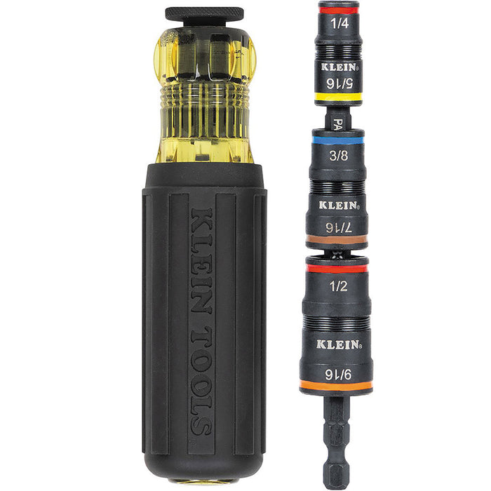 KLEIN TOOLS 7-in-1 Impact Rated Flip Socket Set with Handle