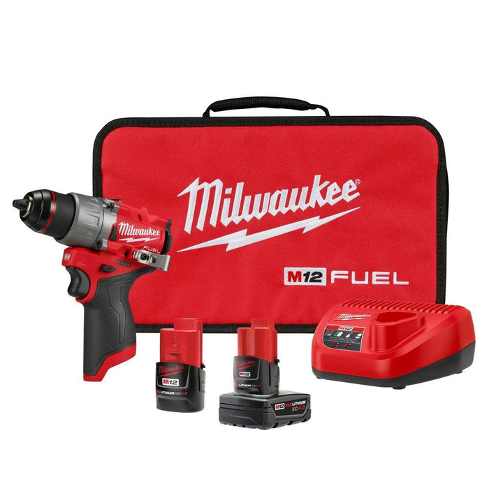 Kit de taladro/destornillador MILWAUKEE M12 FUEL™ de 1/2"