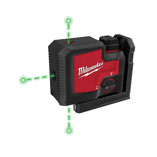 MILWAUKEE USB Rechargeable Green 3-Point Laser