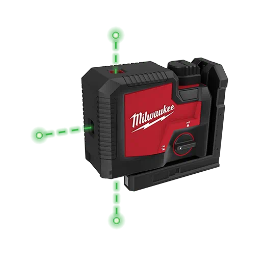 Láser verde de 3 puntos recargable por USB MILWAUKEE