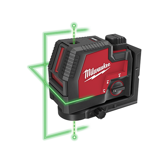 MILWAUKEE USB Rechargeable Green Cross Line & Plumb Points Laser