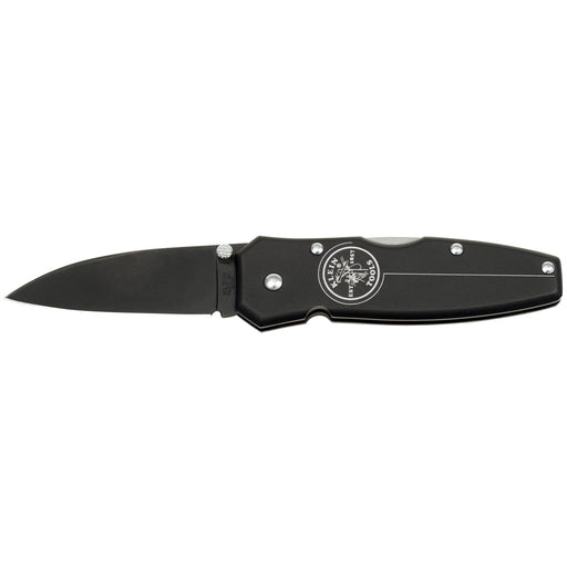 KLEIN TOOLS 2-1/2" Drop Point Blade Black Lightweight Lockback Knife