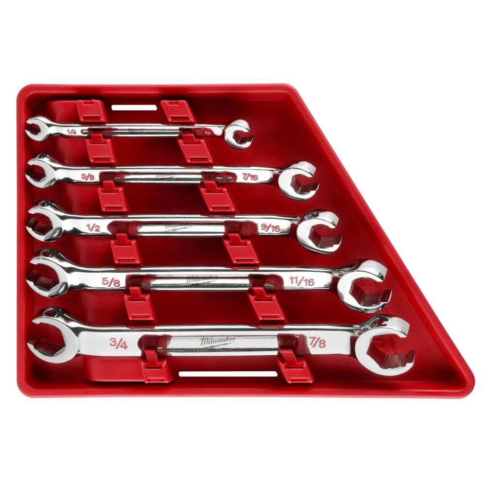 MILWAUKEE 5 PC. Double End Flare Nut Wrench Set - SAE