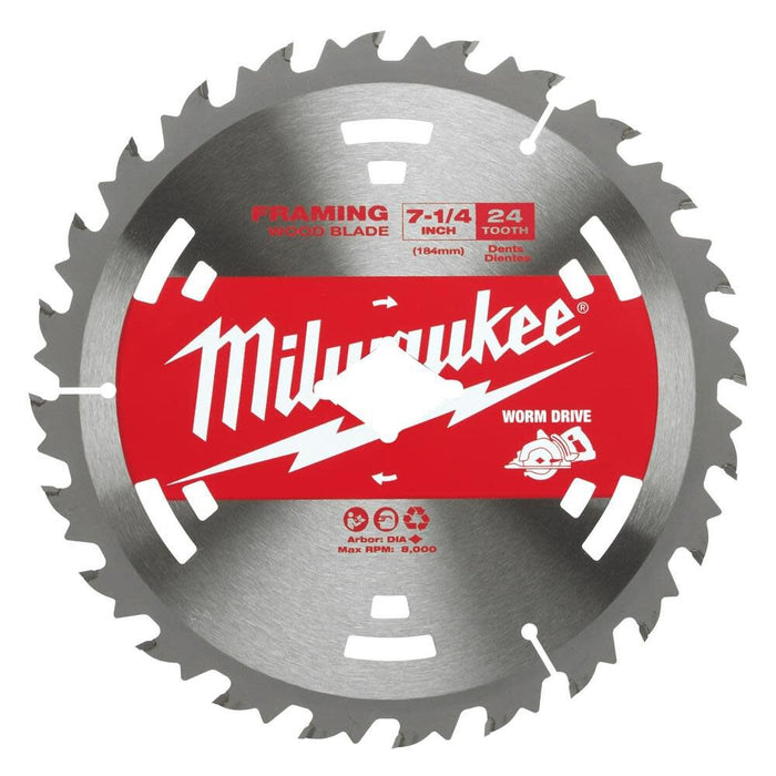 MILWAUKEE 7-1/4" 24T Circular Saw Wood Cutting Blade (25 PACK)