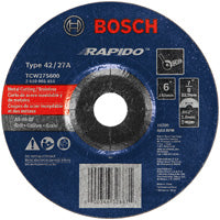 BOSCH 6" 1/16" 7/8" Arbor Type 27A (ISO 42) 46 Grit Rapido™ Fast Metal/Stainless Cutting Abrasive Wheel (25 PACK)