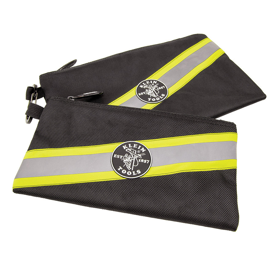 KLEIN TOOLS High Visibility Zipper Bag Tool Pouches (2 PACK)