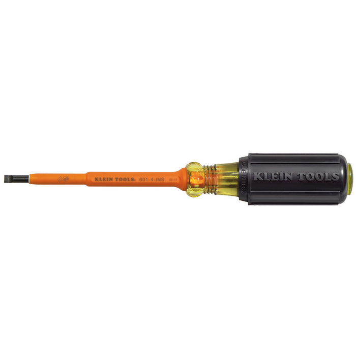 KLEIN TOOLS Insulated Screwdriver, 3/16-Inch Cabinet, 4-Inch