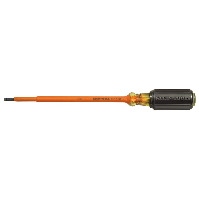 KLEIN TOOLS Insulated Screwdriver, 3/16-Inch Cabinet, 7-Inch