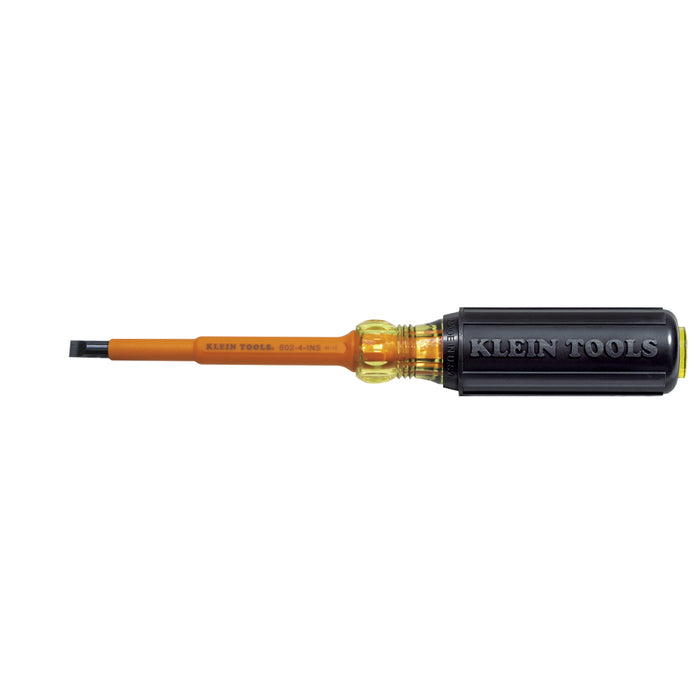 KLEIN TOOLS 1/4-Inch Cabinet Tip Insulated Screwdriver, 4-Inch