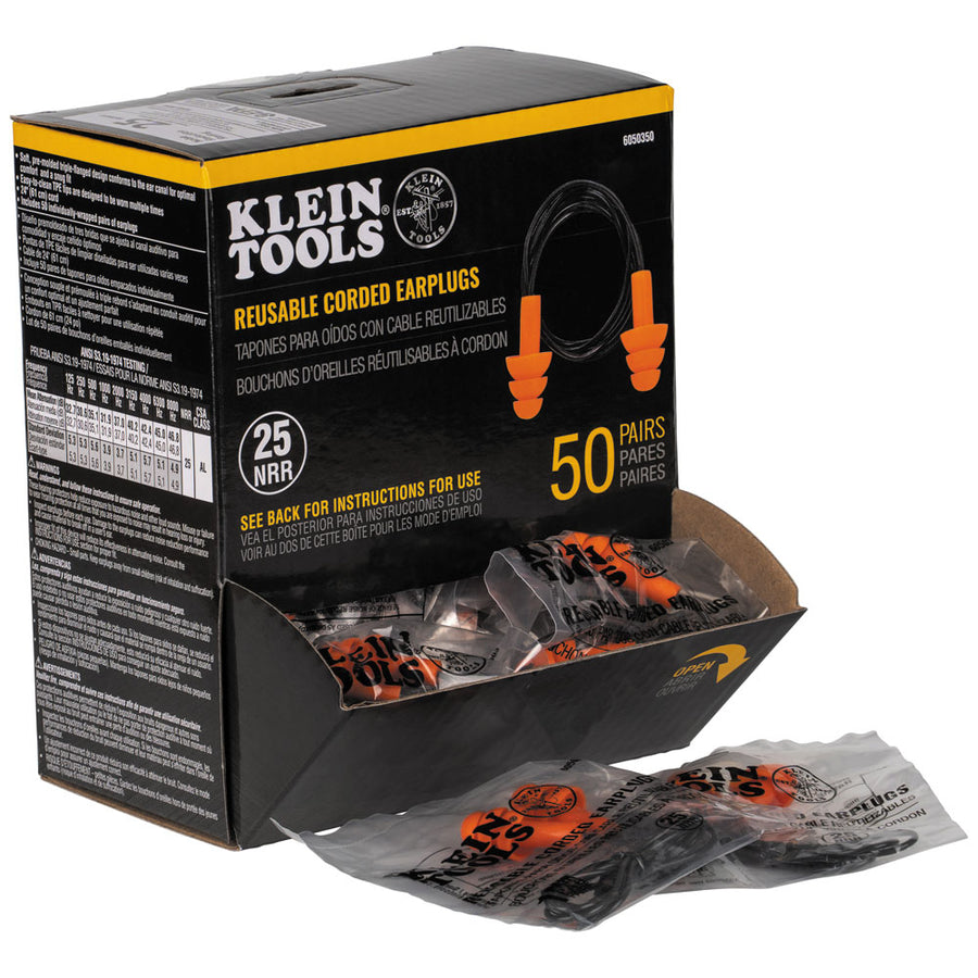 KLEIN TOOLS Corded Earplugs Dispenser Box (50 PAIRS)