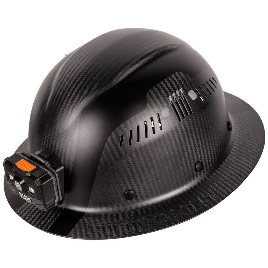 KLEIN TOOLS Titan Class C Full Brim Carbon Fiber Hard Hat w/ Headlamp